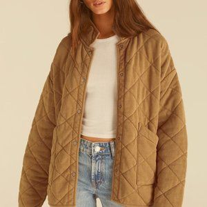 Z Supply Maya Quilted Jacket in Camel (NWT)